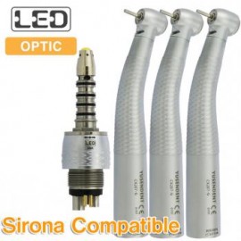 YUSENDENT® COXO CX207-GS-PQ Pieza De Mano Alta Velocidad Led Compatible con Sirona (Acoplamiento x1 + Turbina x 3)